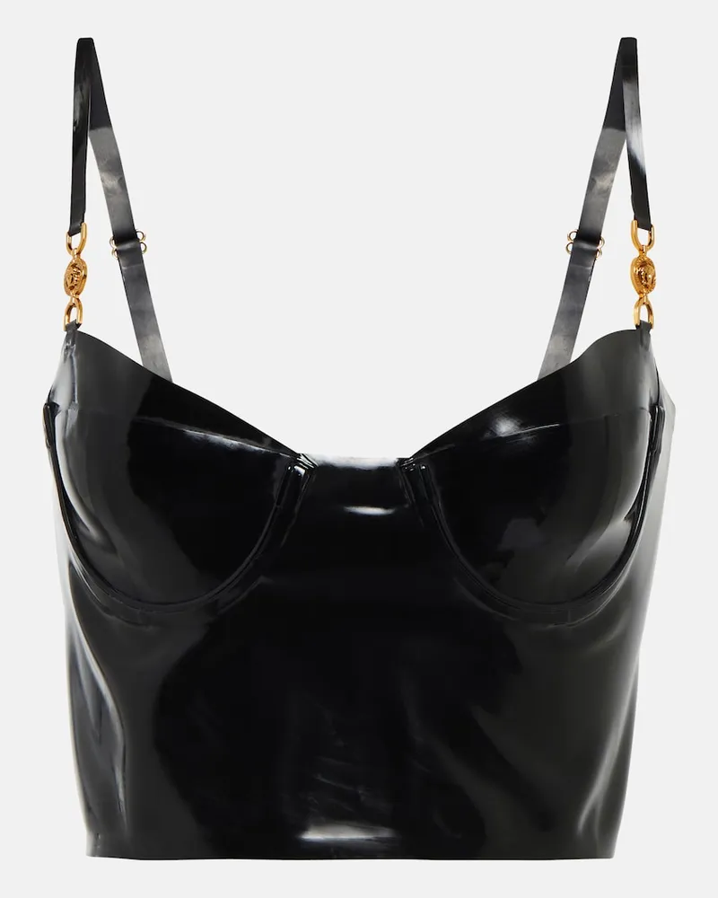 Versace Top bustier in latex Nero