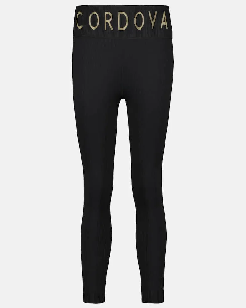 CORDOVA Leggings Base Layer in maglia a coste Nero