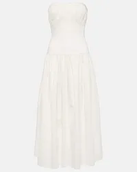 TOVE Abito midi Lauryn in misto cotone Bianco