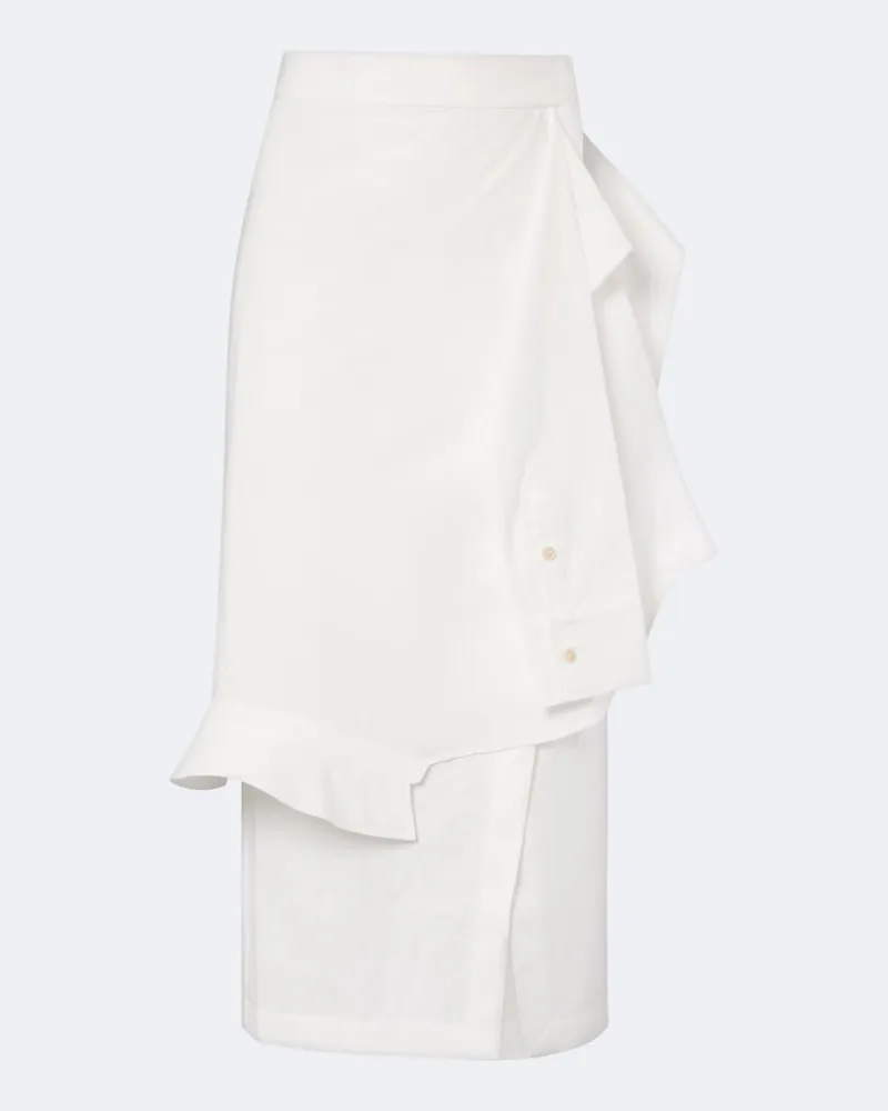Róhe Róhe Gonna midi asimmetrica in misto cotone Bianco