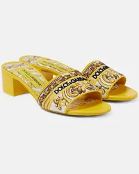 Dolce & Gabbana Sandali Majolica con ricamo Giallo