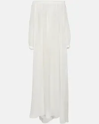 Alaïa Alaïa Abito lungo con scollo bardot Bianco