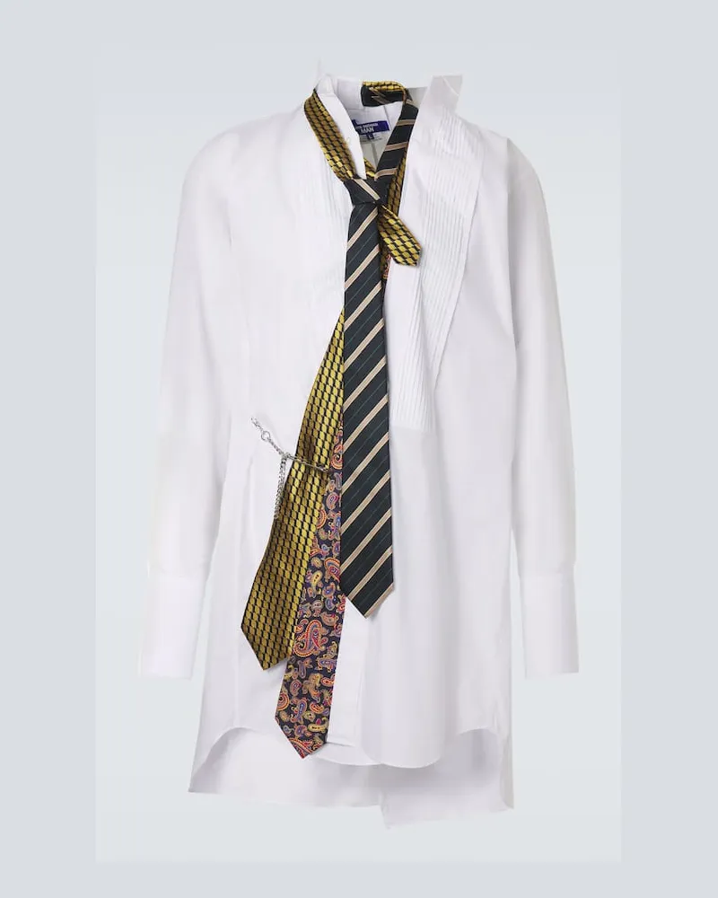 Junya Watanabe Camicia in cotone con seta Bianco