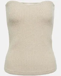 Isabel Marant Top Blaze senza spalline in cashmere Beige