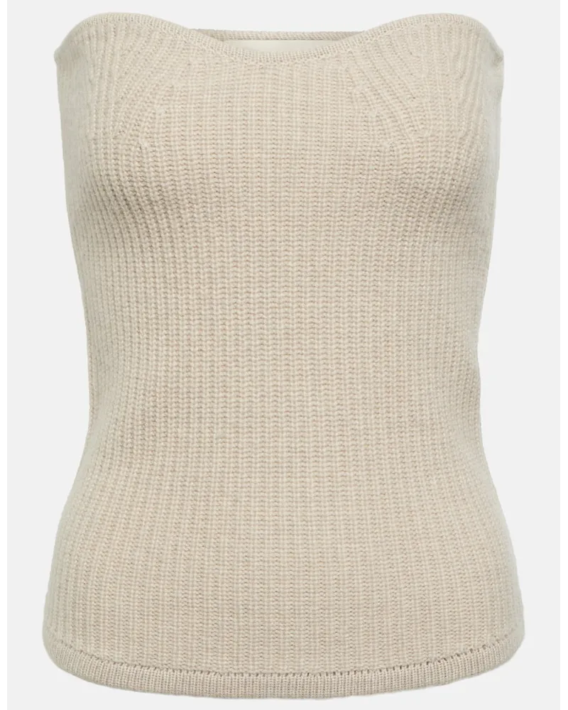 Isabel Marant Top Blaze senza spalline in cashmere Beige