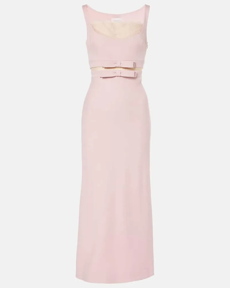 Giambattista Valli Abito midi in crêpe con pizzo Rosa