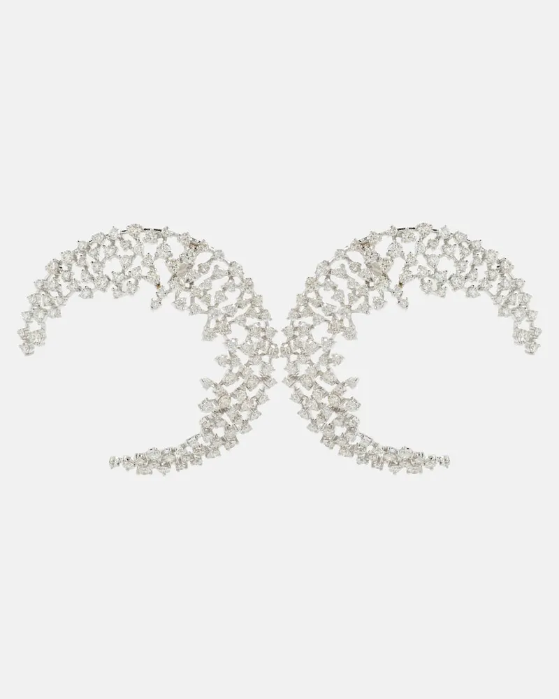Ananya Orecchini Scatter Moon in oro bianco 18kt con diamanti Bianco