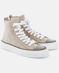 Brunello Cucinelli Sneakers con pelle Beige