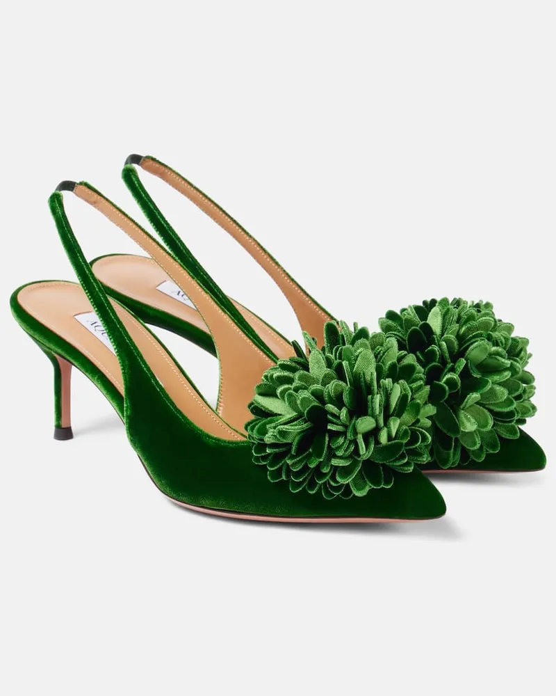 Aquazzura Pumps slingback Couturier Sling 65 in velluto Verde