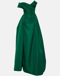 Vivienne Westwood Abito lungo con scollo bardot Verde