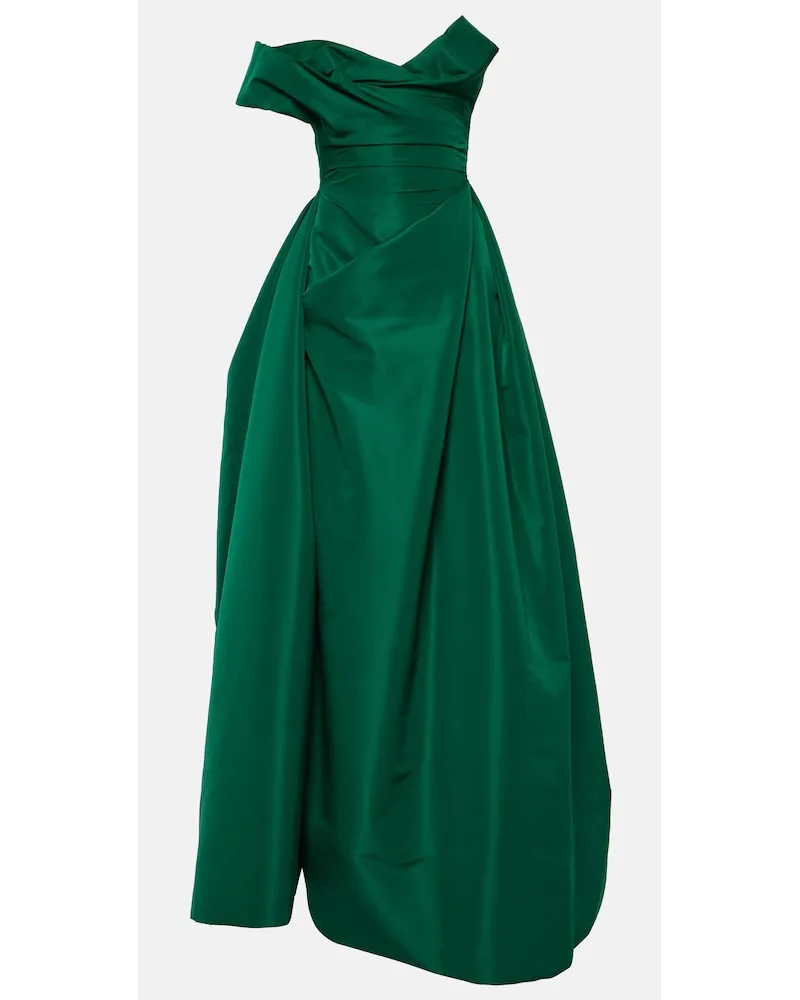 Vivienne Westwood Abito lungo con scollo bardot Verde