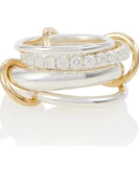 Spinelli Kilcollin Anello Luna in oro 18kt e argento sterling con diamanti Oro