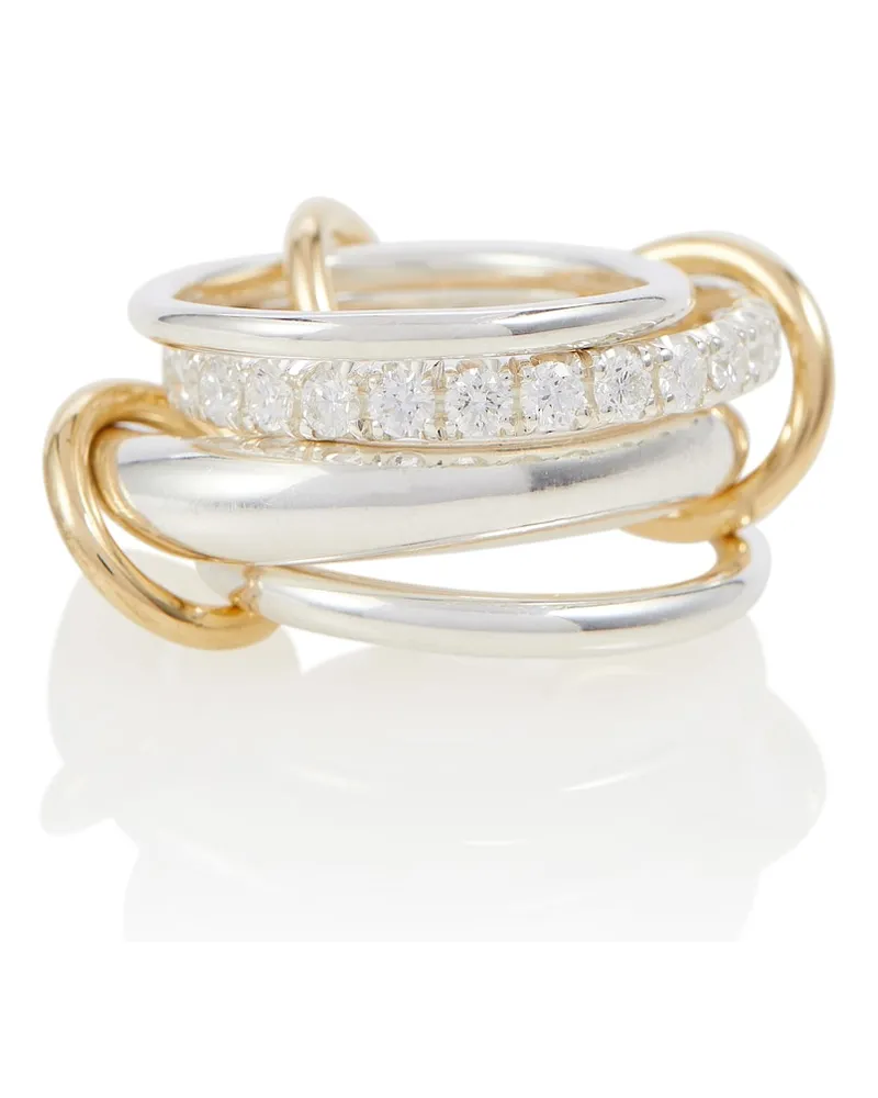 Spinelli Kilcollin Anello Luna in oro 18kt e argento sterling con diamanti Oro