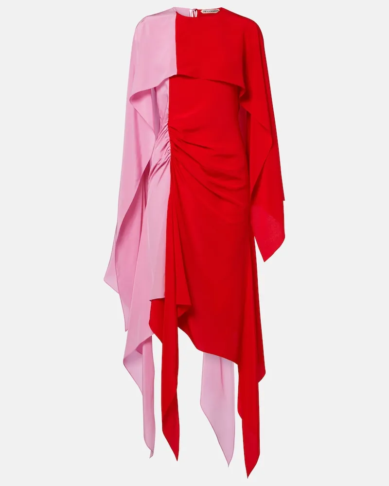 J.W.Anderson Abito midi in seta con mantella Rosa