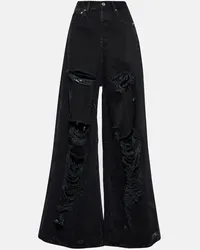 VETEMENTS Jeans a gamba larga distressed Nero