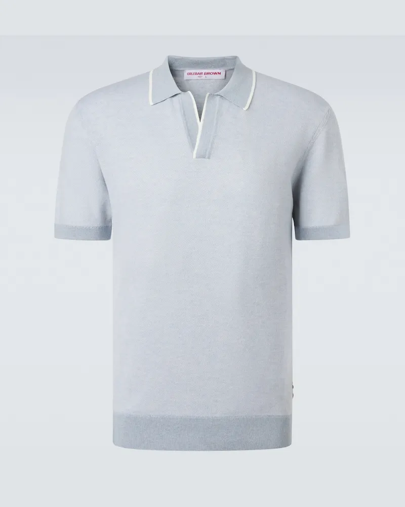 Orlebar Brown Polo Horton in piquÃ© di cotone e lana Blu