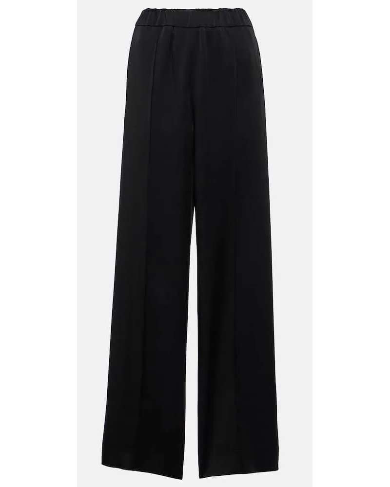 Jil Sander Pantaloni a gamba larga in raso Nero