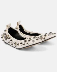 Isabel Marant Ballerine Belna in pelle con borchie Bianco