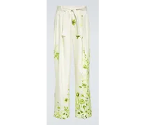Pantaloni regular a fiori con cintura