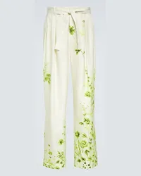 King & Tuckfield Pantaloni regular a fiori con cintura Verde