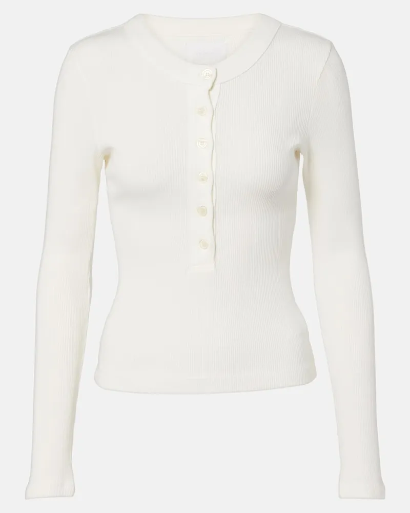 Citizens of humanity Maglia Henley Varra a coste Bianco