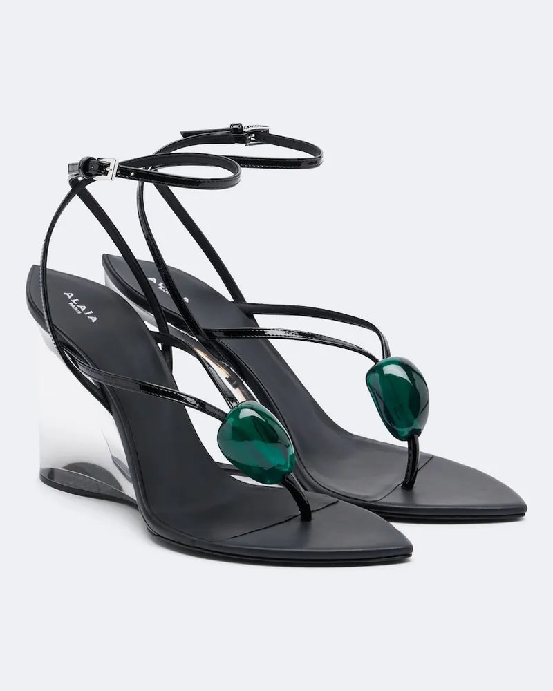 Alaïa Alaïa Sandali infradito Invisible in pelle Nero