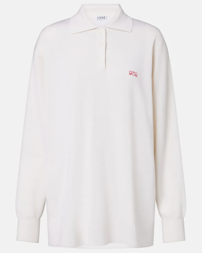 Loewe Pullover Double L in misto cashmere e seta Bianco