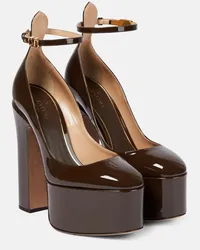 Valentino Garavani Pumps con plateau Tan-Go in vernice Marrone