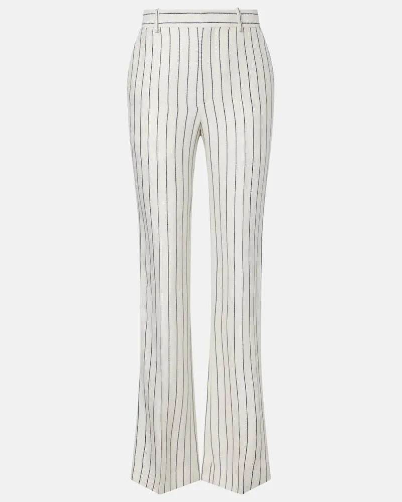 Balmain Pantaloni regular gessati Bianco