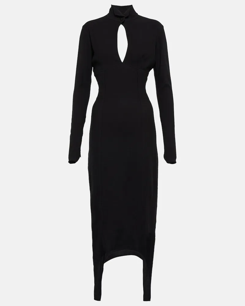 Patou Abito midi in jersey con cut-out Nero