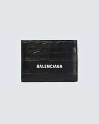 Balenciaga Portacarte in pelle con logo Nero