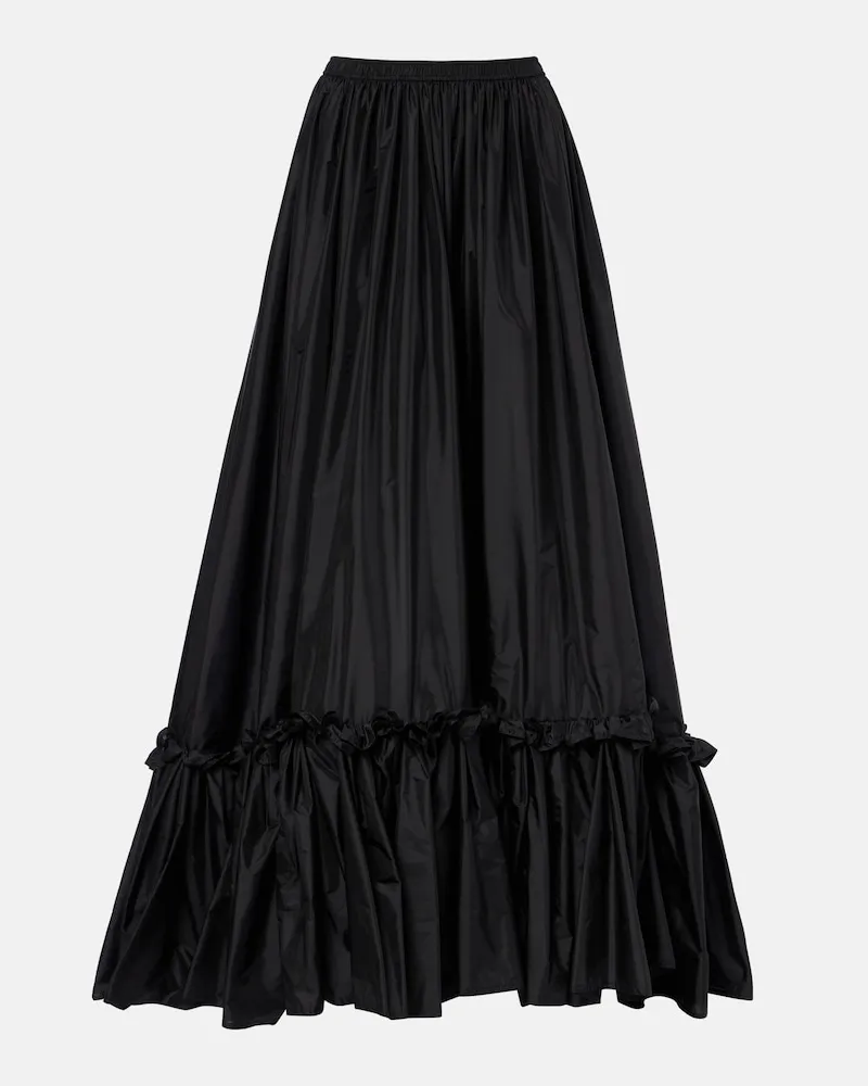 Saint Laurent Gonna lunga con volant Nero