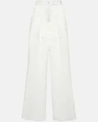 Dolce & Gabbana Pantaloni a gamba larga in pizzo Bianco