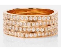 Anello Antifer 4 Rows in oro rosa 18kt con diamanti