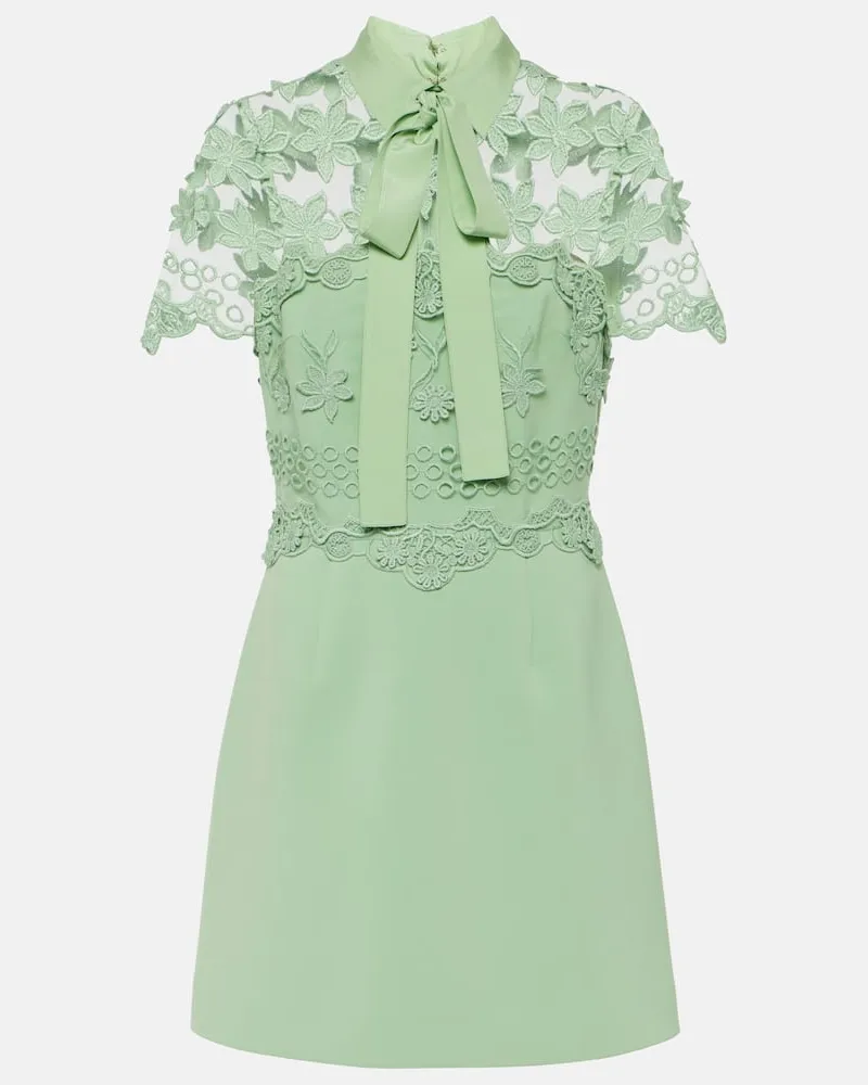 Elie Saab Miniabito in misto seta Verde