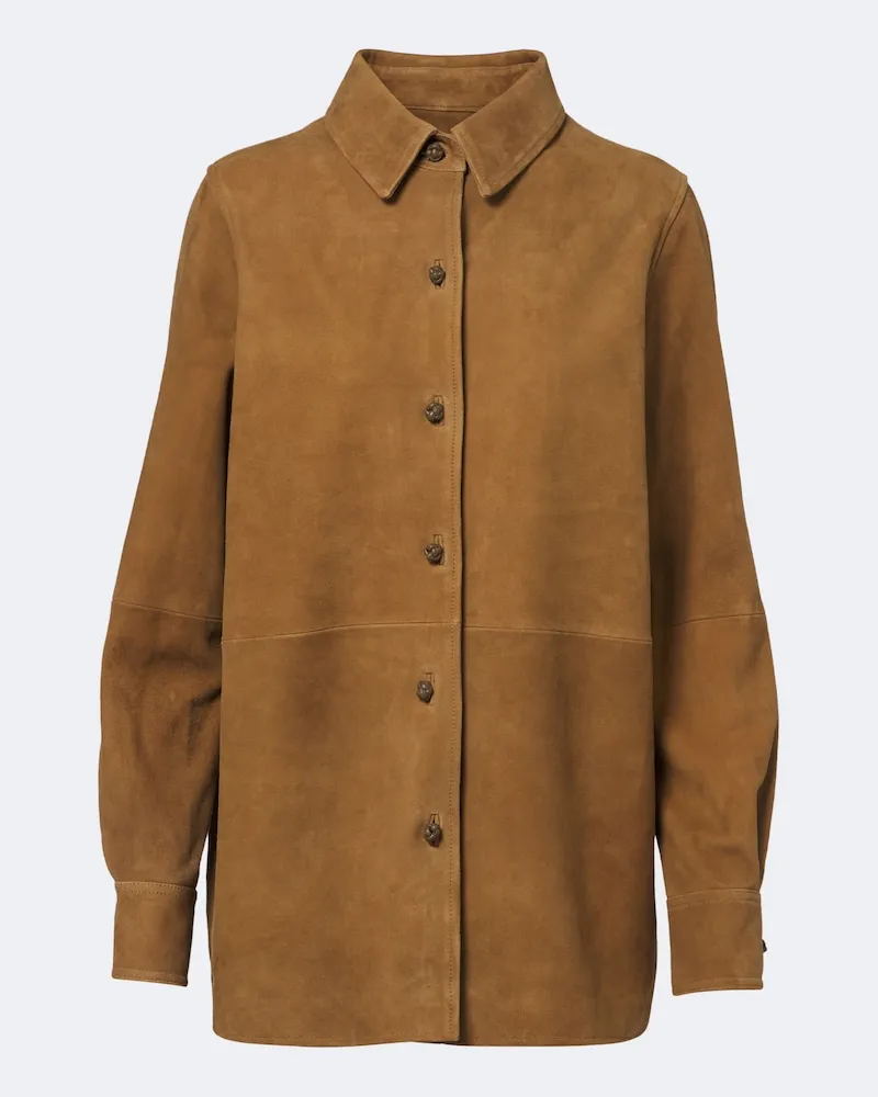 Róhe Róhe Camicia in suede Marrone