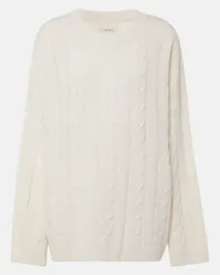 Lisa Yang Pullover Vilma in cashmere a trecce Bianco