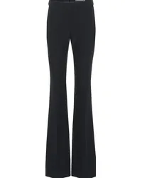 Alexander McQueen Pantaloni flared in crêpe Nero