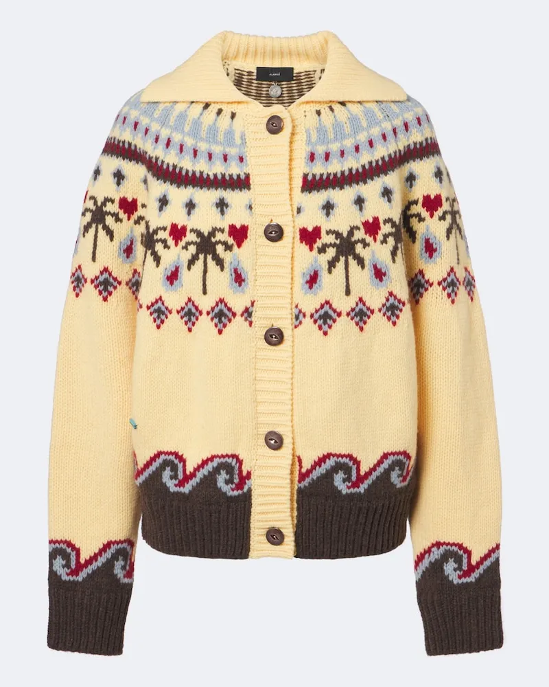 Alanui Cardigan Sweet Winter in lana vergine Giallo