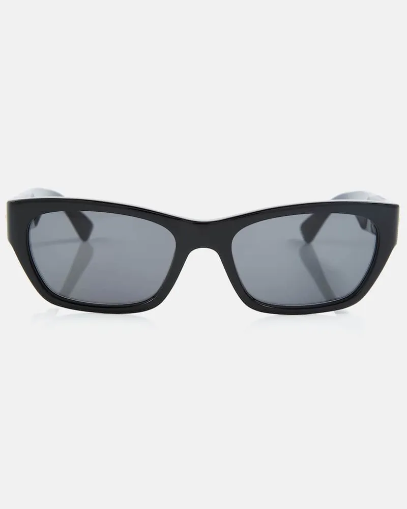 Bottega Veneta Occhiali da sole rettangolari in acetato Nero