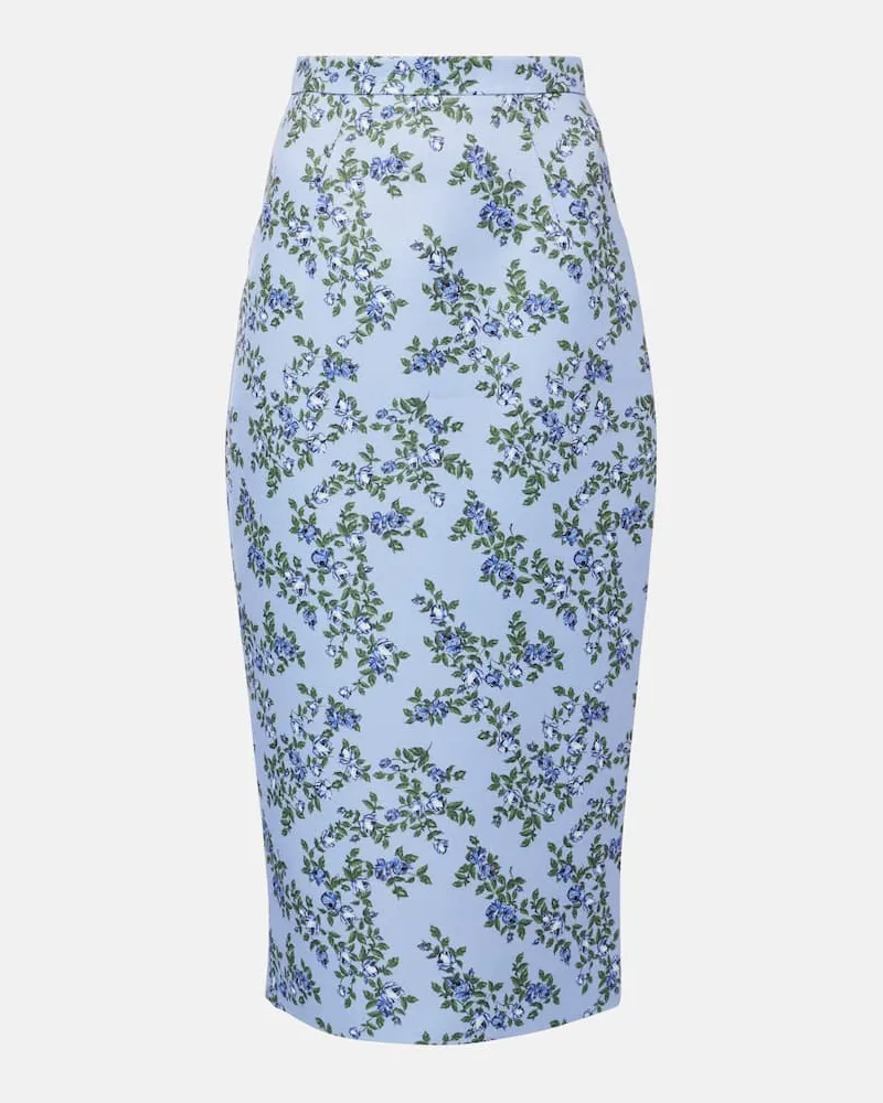 EMILIA WICKSTEAD Gonna midi Lorelei con stampa floreale Blu