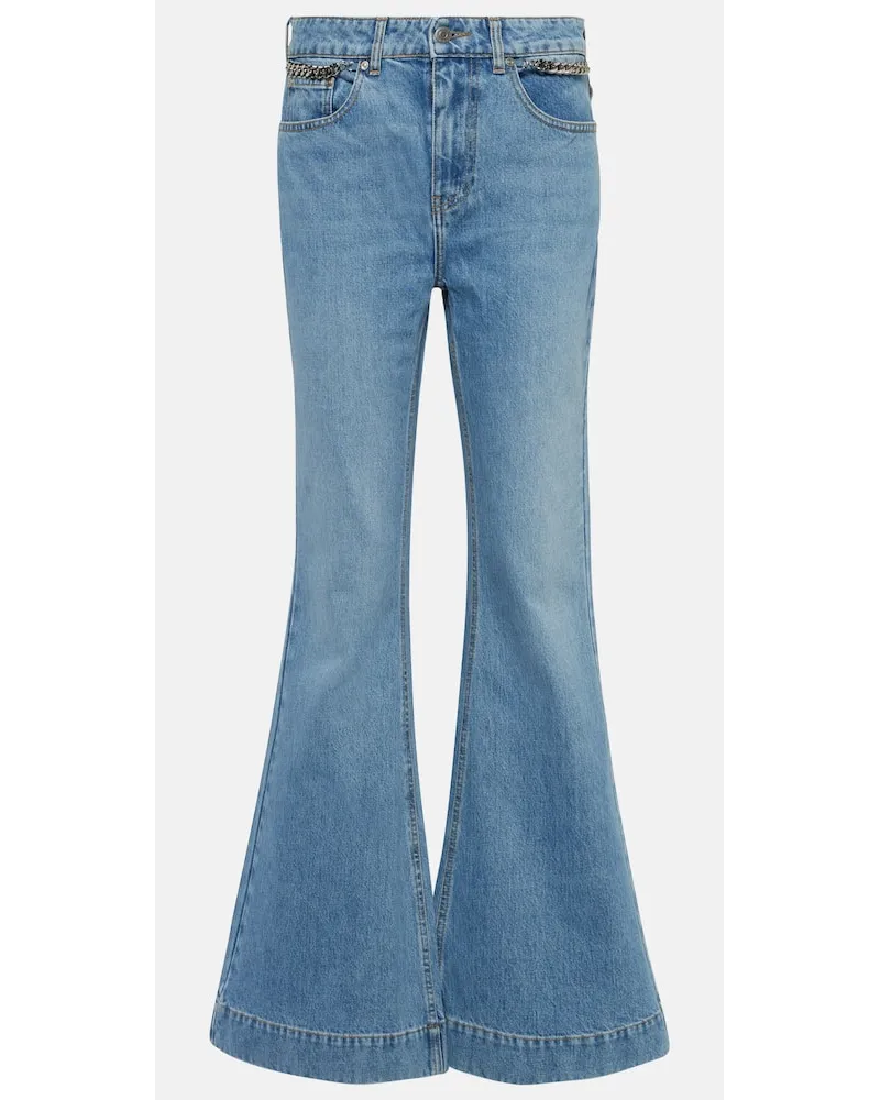 Stella McCartney Jeans flared a vita alta Blu