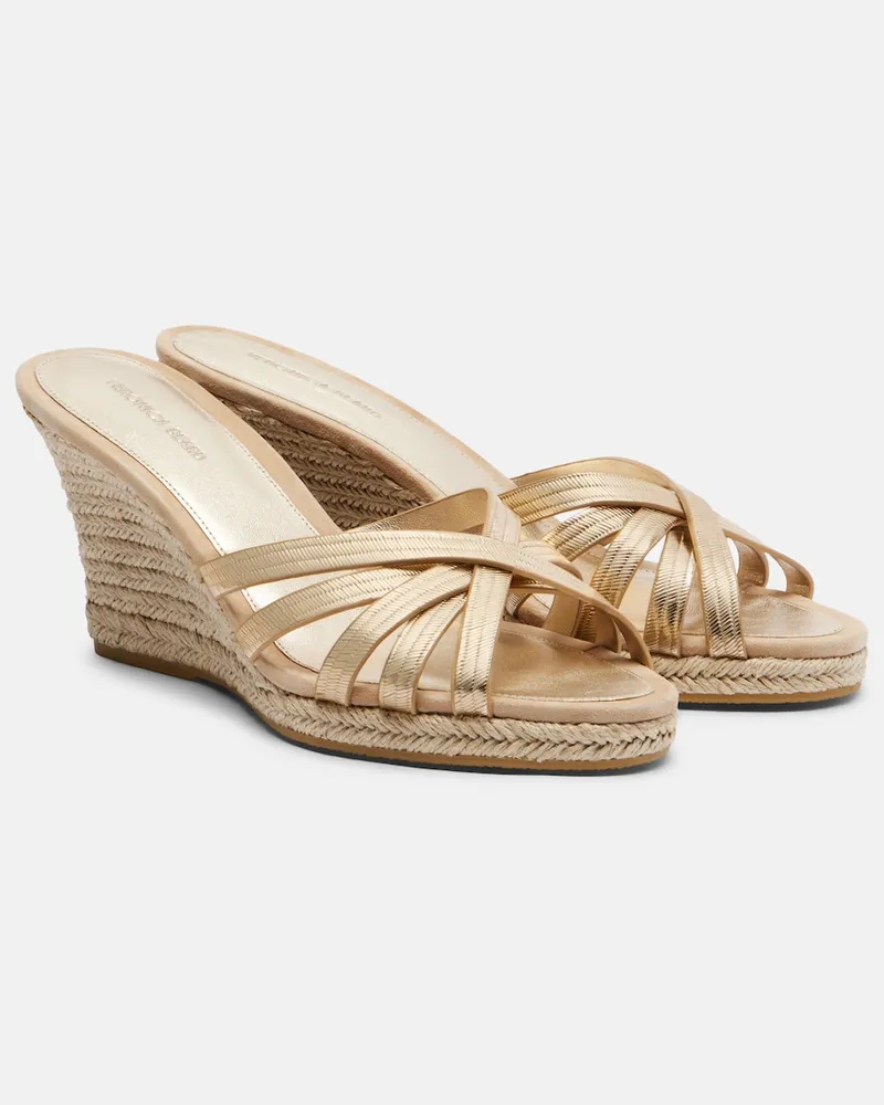 Veronica Beard Sandali espadrillas in pelle metallizzata Oro