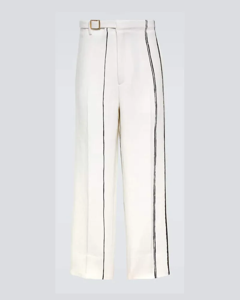 Ermenegildo Zegna Pantaloni regular in lino Bianco