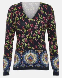 Etro Pullover in misto seta con stampa Multicolore