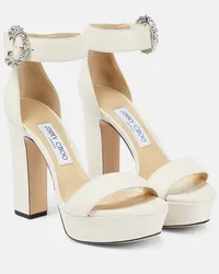 Jimmy Choo Sandali con plateau Mionne 120 in pelle Neutro