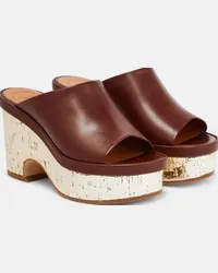 Chloé Chloé Mules con plateau Oli in pelle Marrone