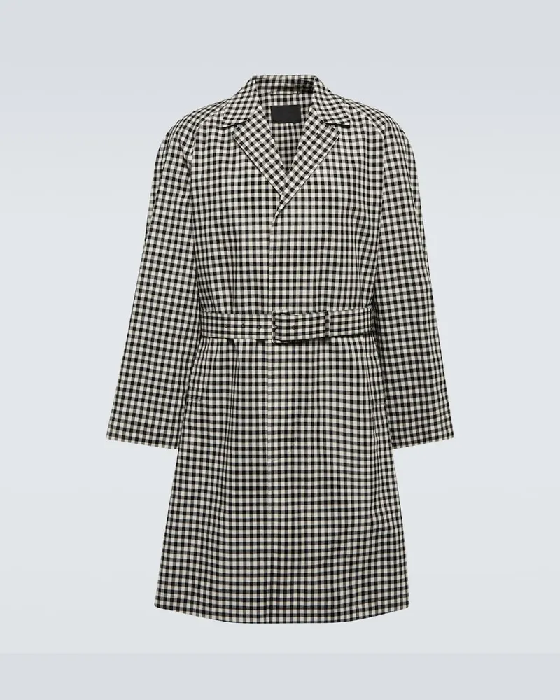 Prada Soprabito in cotone a quadri Bianco