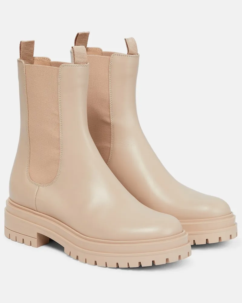 Gianvito Rossi Stivaletti Chester in pelle Beige