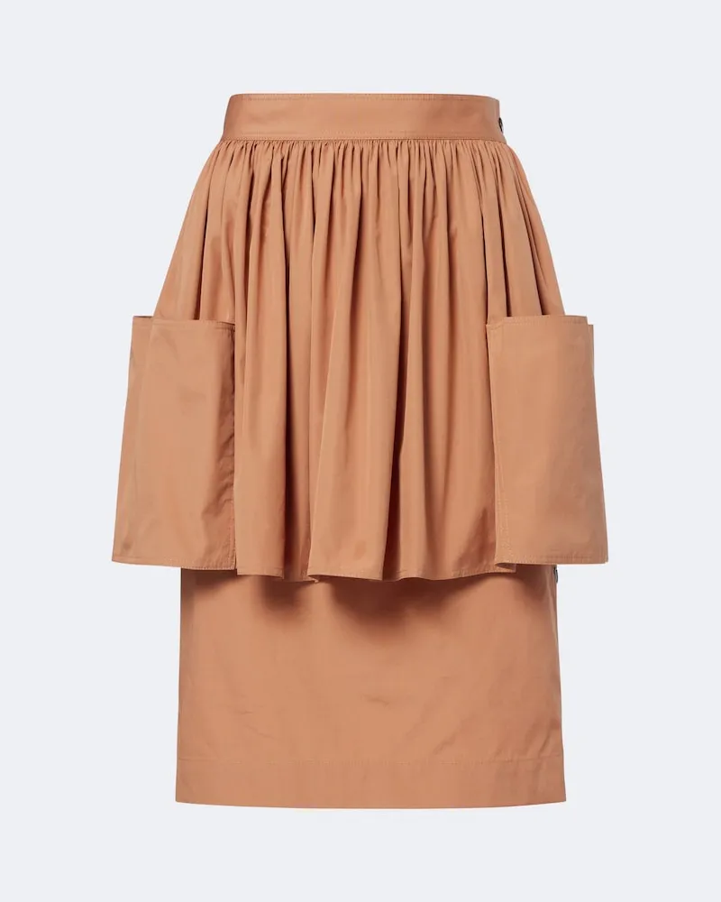 Chloé Chloé Gonna midi in gabardine di cotone Marrone